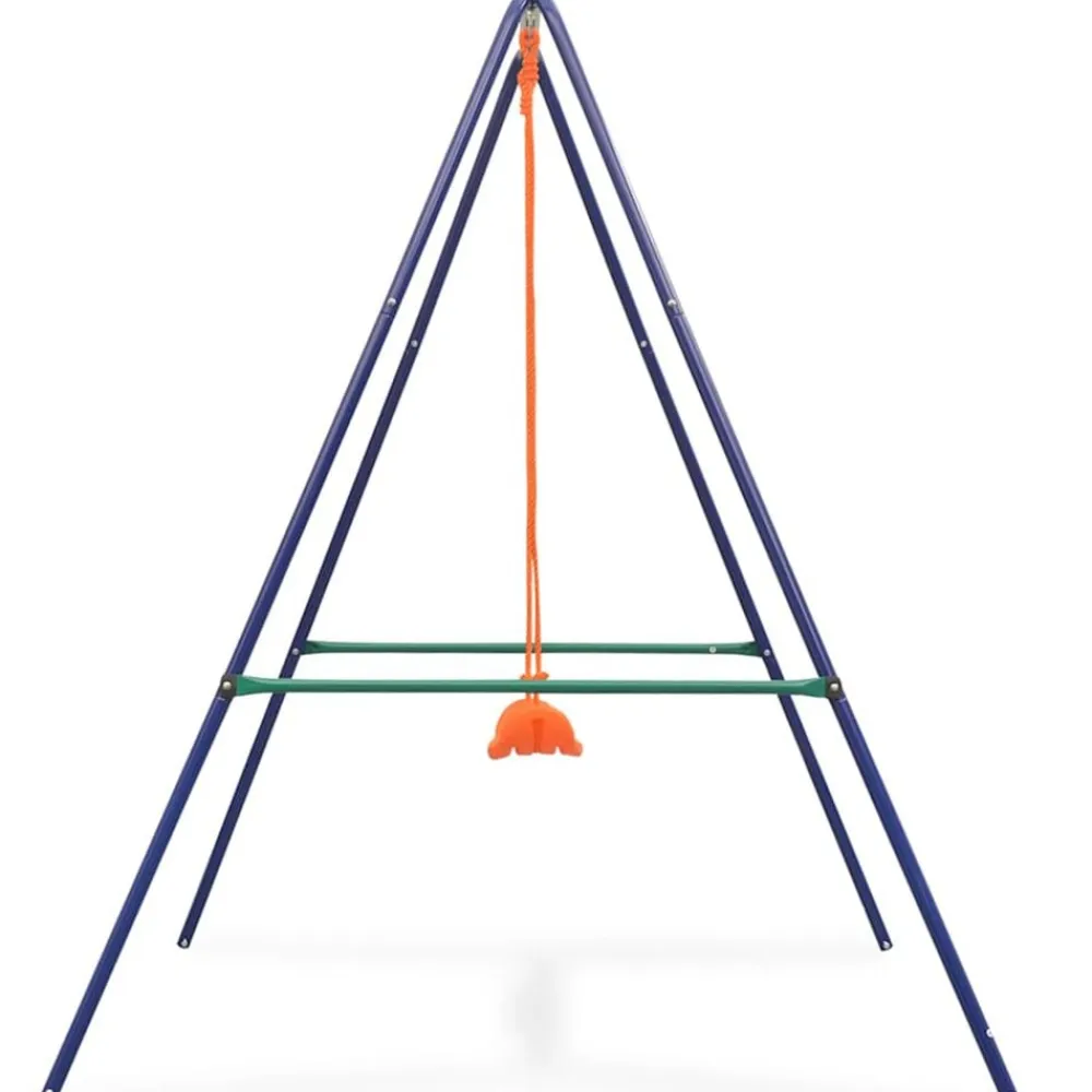 vidaXL Estructuras Para Juegos Al Aire Libre-Columpio individual y columpio para niños 2 en 1 naranja