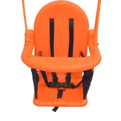 vidaXL Estructuras Para Juegos Al Aire Libre-Columpio individual y columpio para niños 2 en 1 naranja