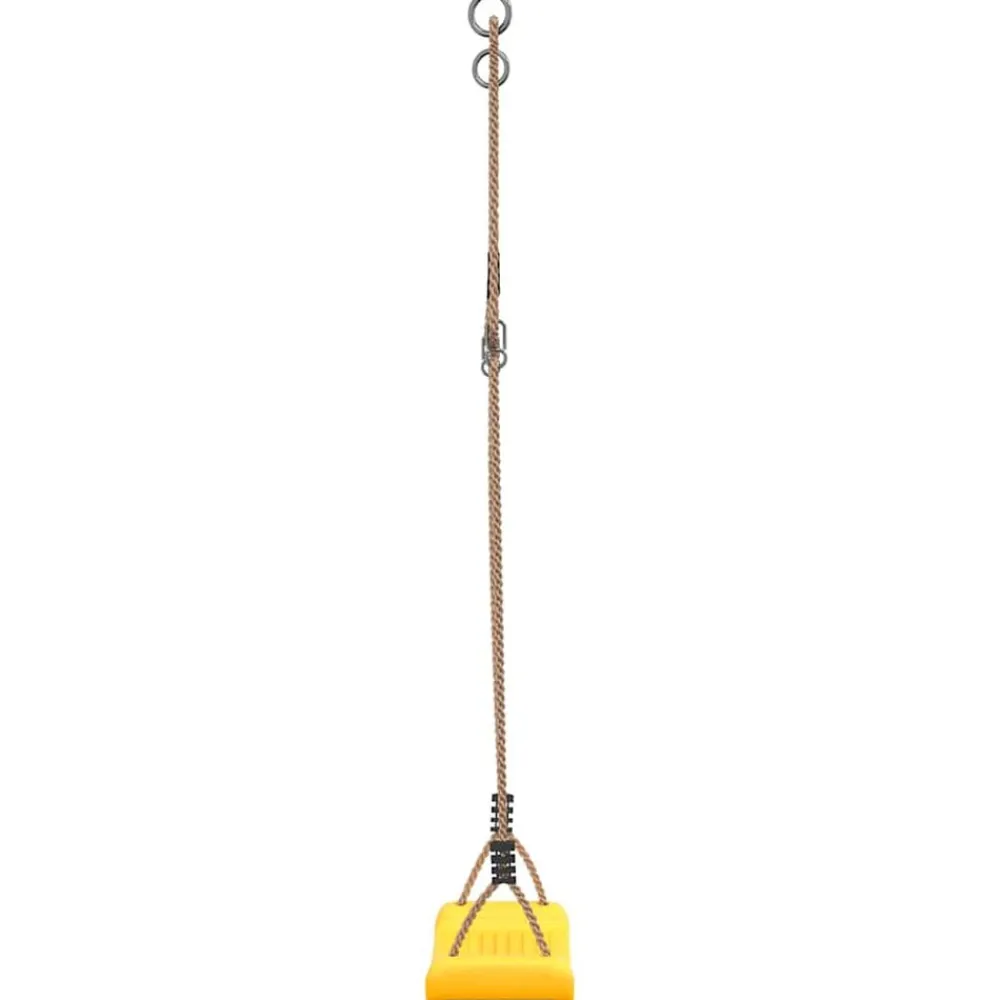 vidaXL Columpio para niños individual con cuerda ajustable Amarillo Hot