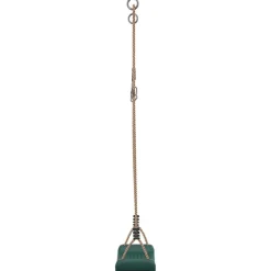 vidaXL Columpio para niños individual con cuerda ajustable Verde Clearance