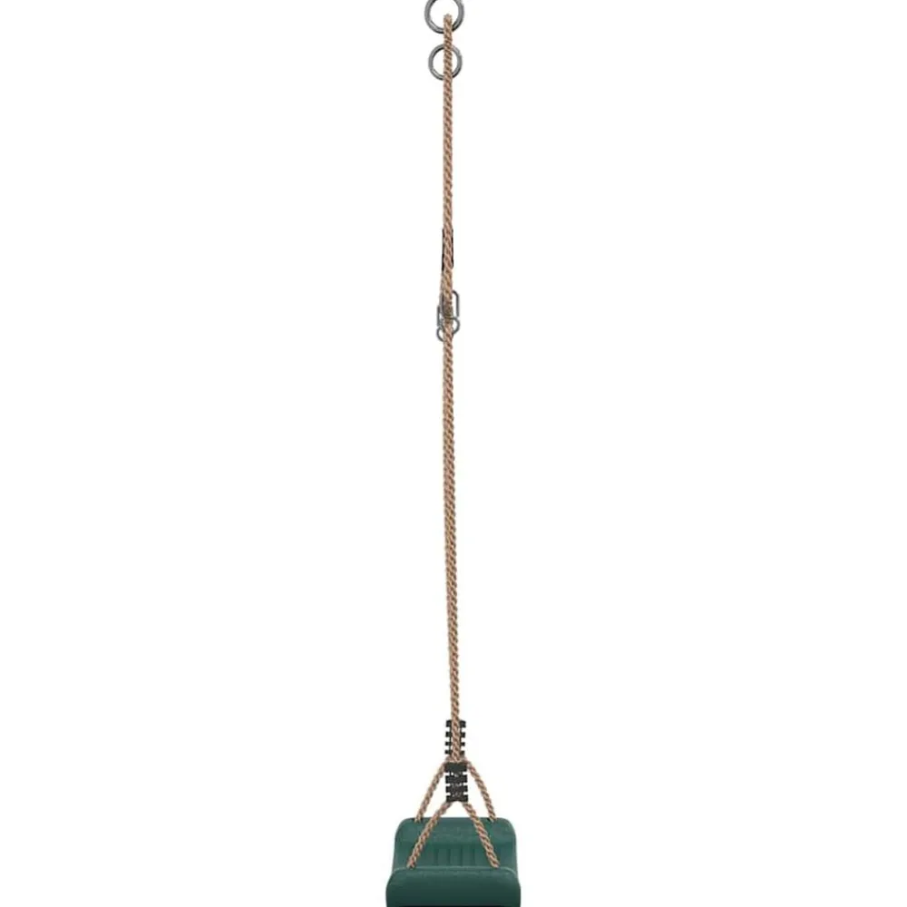 vidaXL Columpio para niños individual con cuerda ajustable Verde Clearance