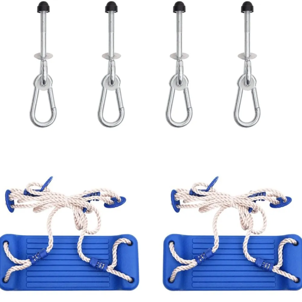 vidaXL Columpios 2 unidades con rocas de escalada polietileno azul Outlet