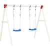 vidaXL Columpios con cuerdas 2 unidades polietileno azul 38x16 cm