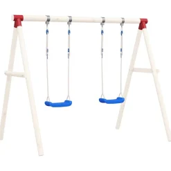 vidaXL Columpios con cuerdas 2 unidades polietileno azul 38x16 cm