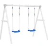 vidaXL Columpios con cuerdas 2 unidades polietileno azul 37x15 cm Discount