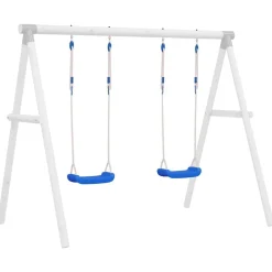 vidaXL Columpios con cuerdas 2 unidades polietileno azul 37x15 cm Discount