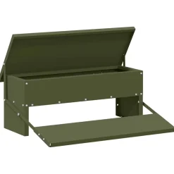 vidaXL Comedero de Pedal para Pollos 48,5 x 39,5 x 19 cm Verde oliva Clearance