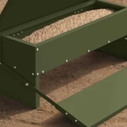 vidaXL Comedero de Pedal para Pollos 48,5 x 39,5 x 19 cm Verde oliva Clearance