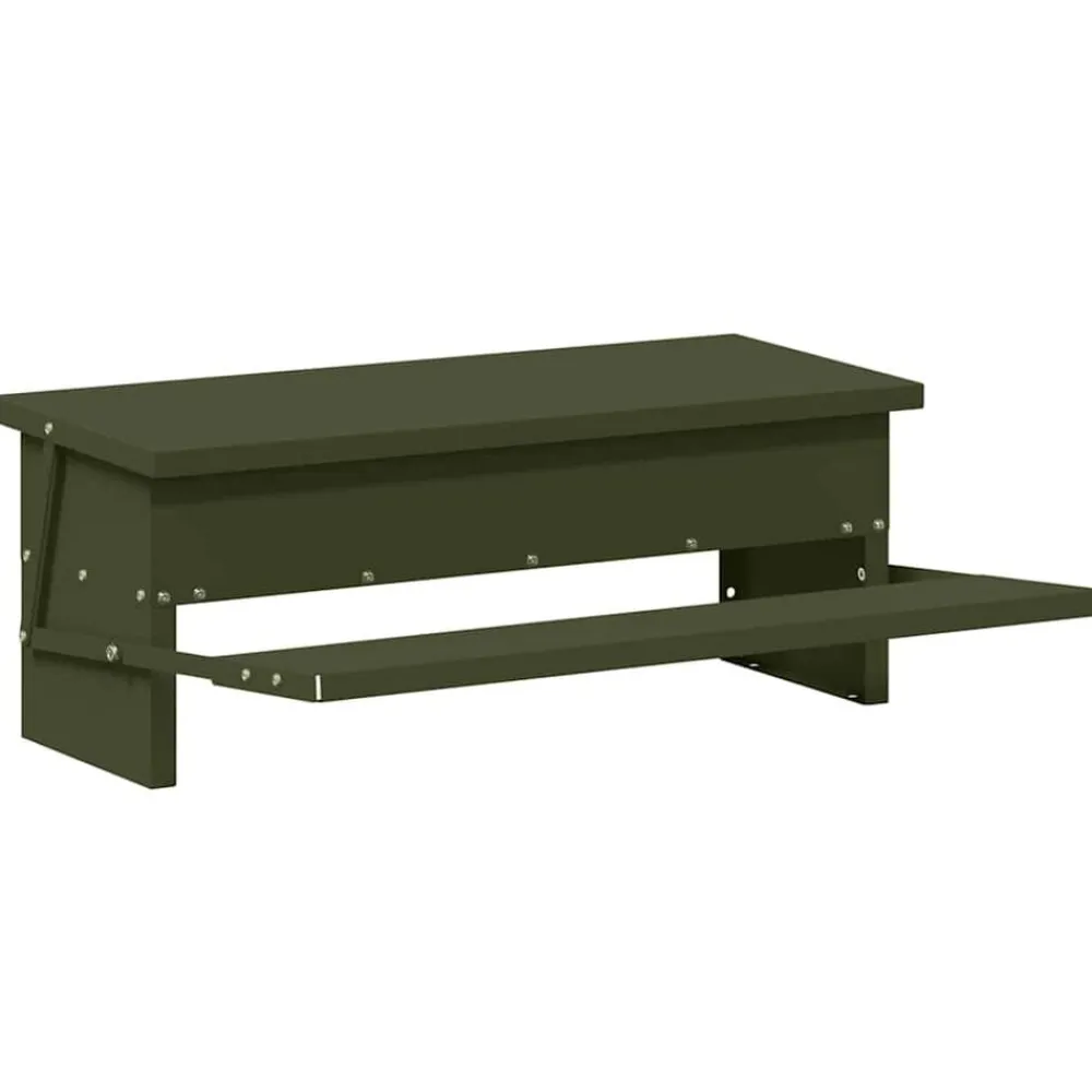 vidaXL Comedero de Pedal para Pollos 48,5 x 39,5 x 19 cm Verde oliva Clearance