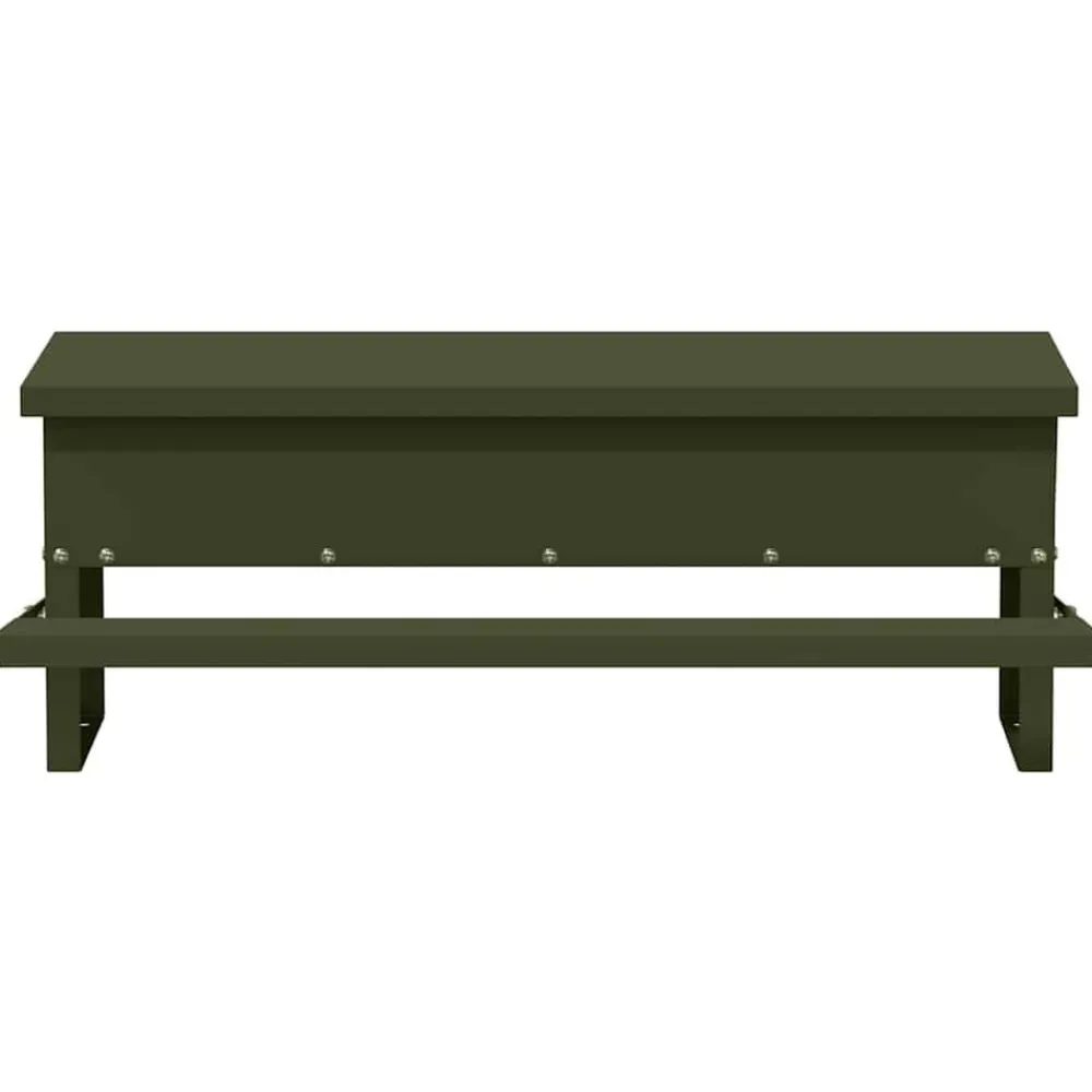 vidaXL Comedero de Pedal para Pollos 48,5 x 39,5 x 19 cm Verde oliva Clearance