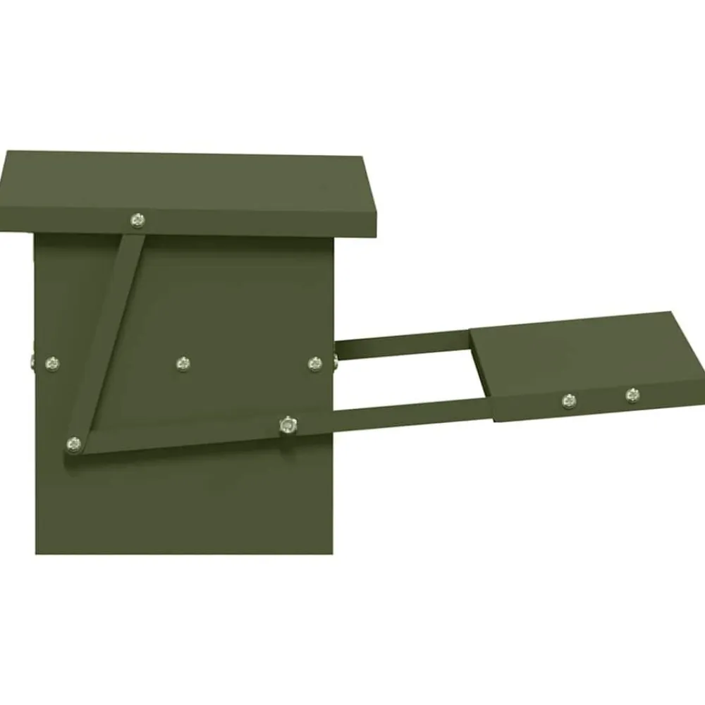 vidaXL Comedero de Pedal para Pollos 48,5 x 39,5 x 19 cm Verde oliva Clearance