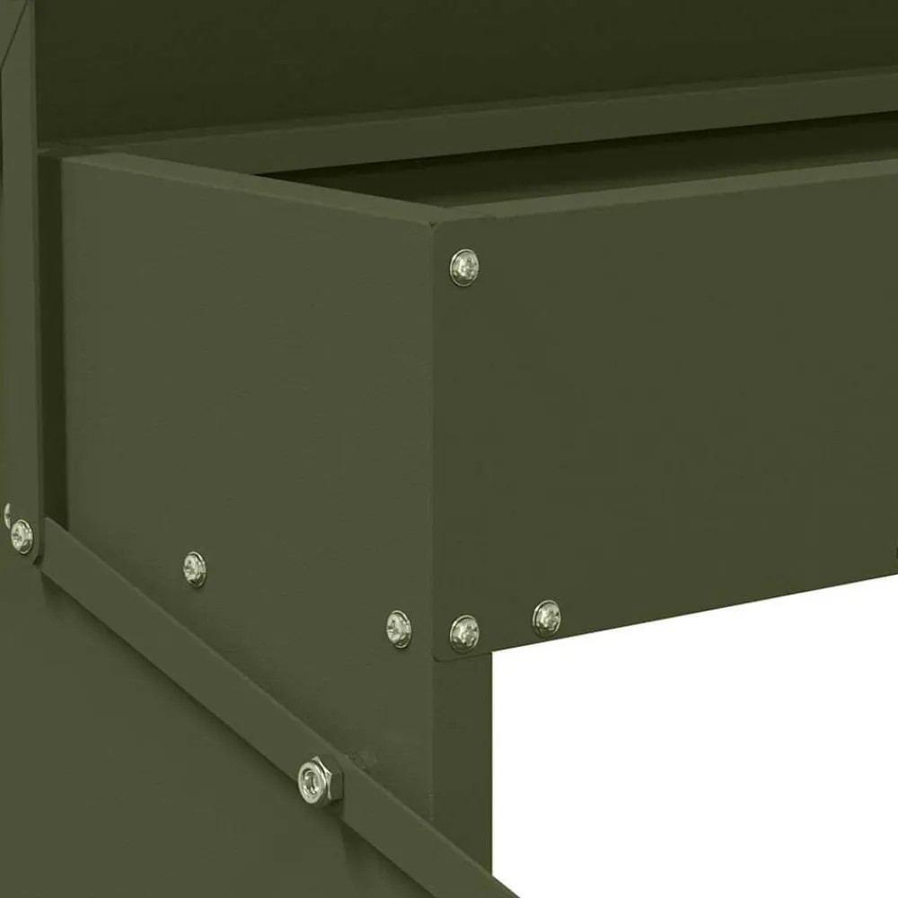 vidaXL Comedero de Pedal para Pollos 48,5 x 39,5 x 19 cm Verde oliva Clearance