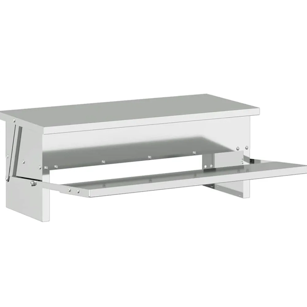vidaXL Comedero de Pedal para Pollos 48,5 x 39,5 x 19 cm Plateado Online