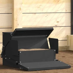 vidaXL Comedero de Pedal para Pollos 50 x 40 x 29 cm Negro Online