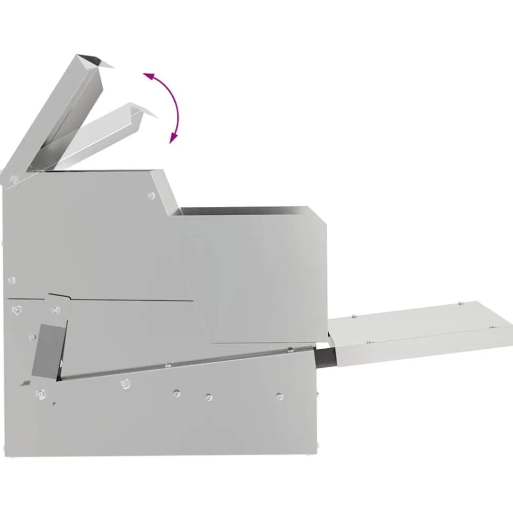 vidaXL Productos Para Mascotas-Comedero de Pedal para Pollos Plateado 50 x 40 x 29 cm