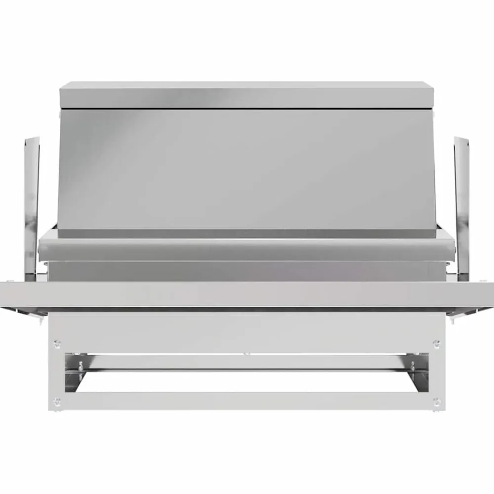 vidaXL Productos Para Mascotas-Comedero de Pedal para Pollos Plateado 50 x 40 x 29 cm