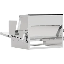 vidaXL Productos Para Mascotas-Comedero de Pedal para Pollos Plateado 50 x 40 x 29 cm