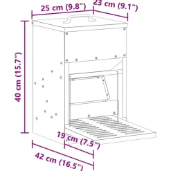 vidaXL Productos Para Mascotas-Comedero de Pedal para Pollos Plateado 25 x 42 x 40 cm