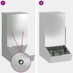 vidaXL Productos Para Mascotas-Comedero para Cerdo Plateado 55 x 38 x 76 cm