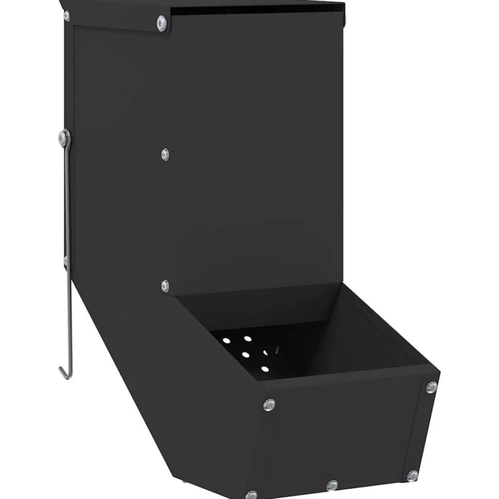 vidaXL Comedero para Conejos 12,5 x 26 x 28,5 cm Negro Hot
