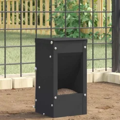 vidaXL Comedero para Conejos 12,5 x 12,5 x 25 cm Negro Clearance