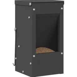 vidaXL Comedero para Conejos 12,5 x 12,5 x 25 cm Negro Clearance