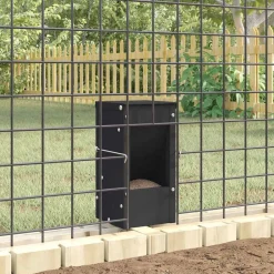 vidaXL Comedero para Conejos 12,5 x 12,5 x 25 cm Negro Clearance