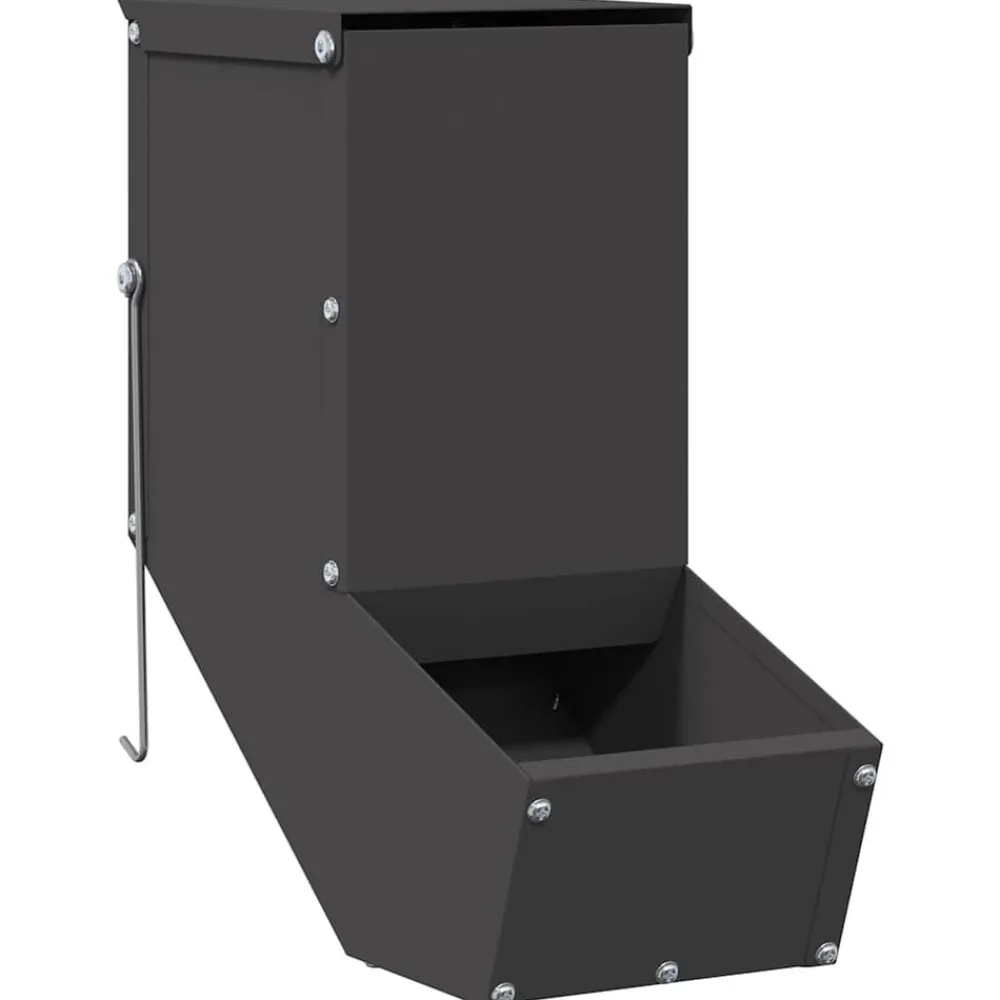 vidaXL Comedero para Conejos 12,5 x 26 x 28,5 cm Negro Best