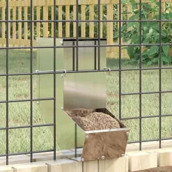 vidaXL Comedero para Conejos Plateado 12,5 x 26 x 28,5 cm Acero galvanizado Sale