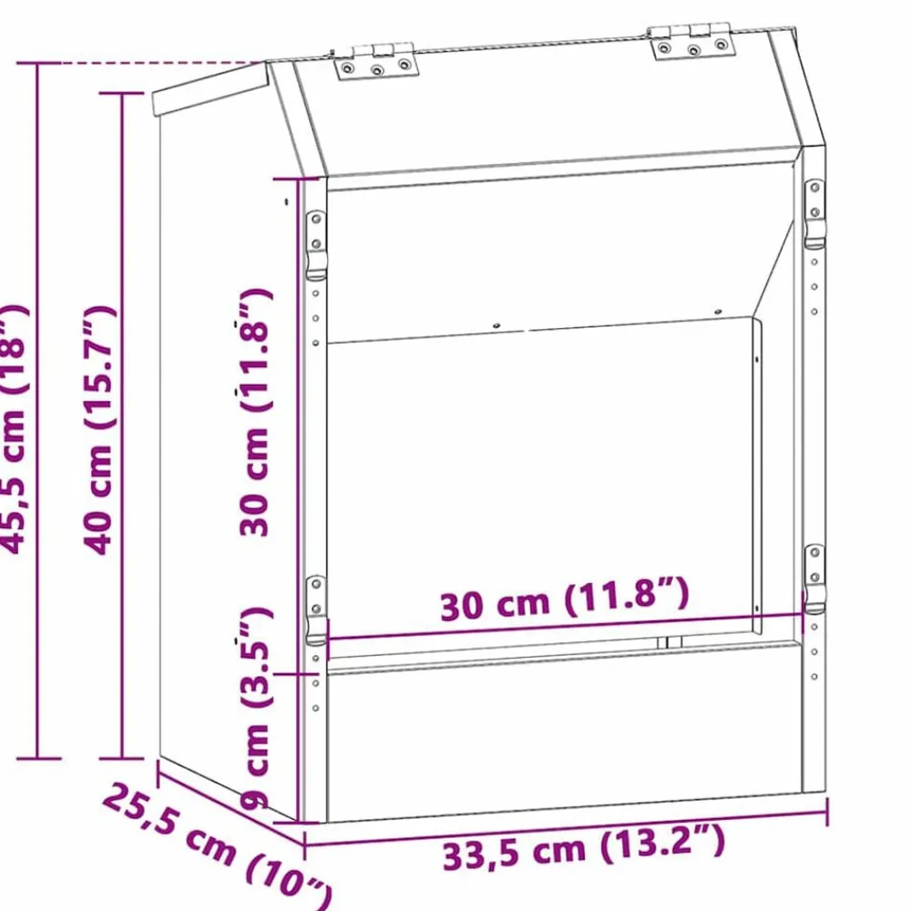 vidaXL Productos Para Mascotas-Comedero para Conejos 64.5 x 25.5 x 45.5 cm