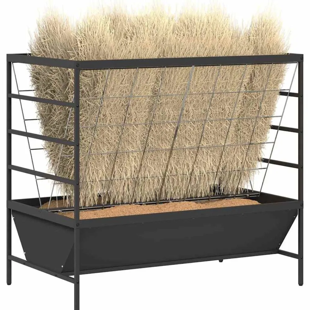 vidaXL Comedero para Ganado 100 x 60 x 90 cm Negro Clearance