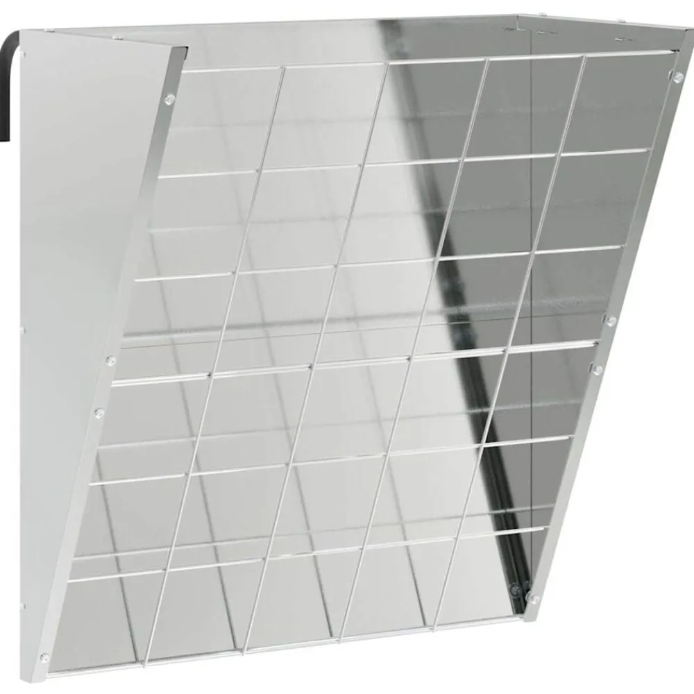 vidaXL Comedero para Heno Colgante Plateado 61 x 33 x 66 cm Acero galvanizado Discount