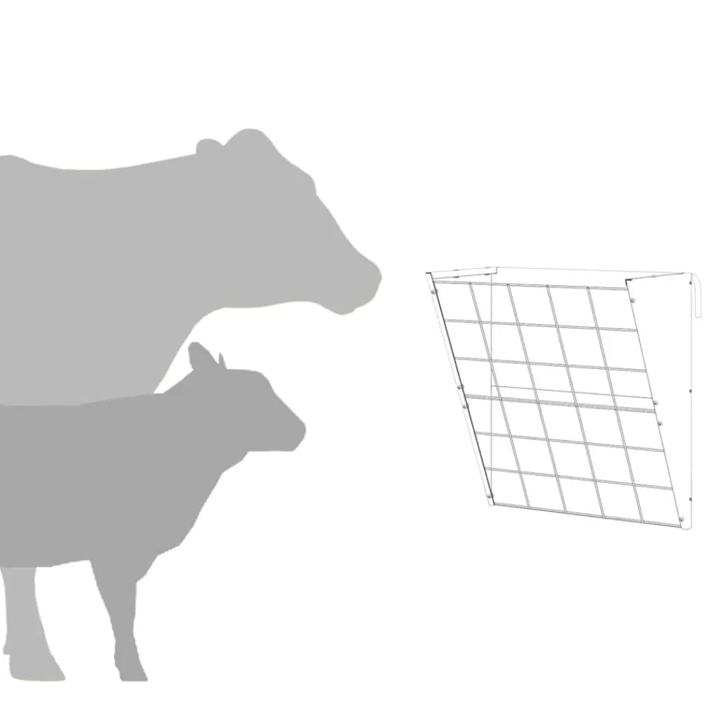 vidaXL Comedero para Heno Colgante Plateado 61 x 33 x 66 cm Acero galvanizado Discount
