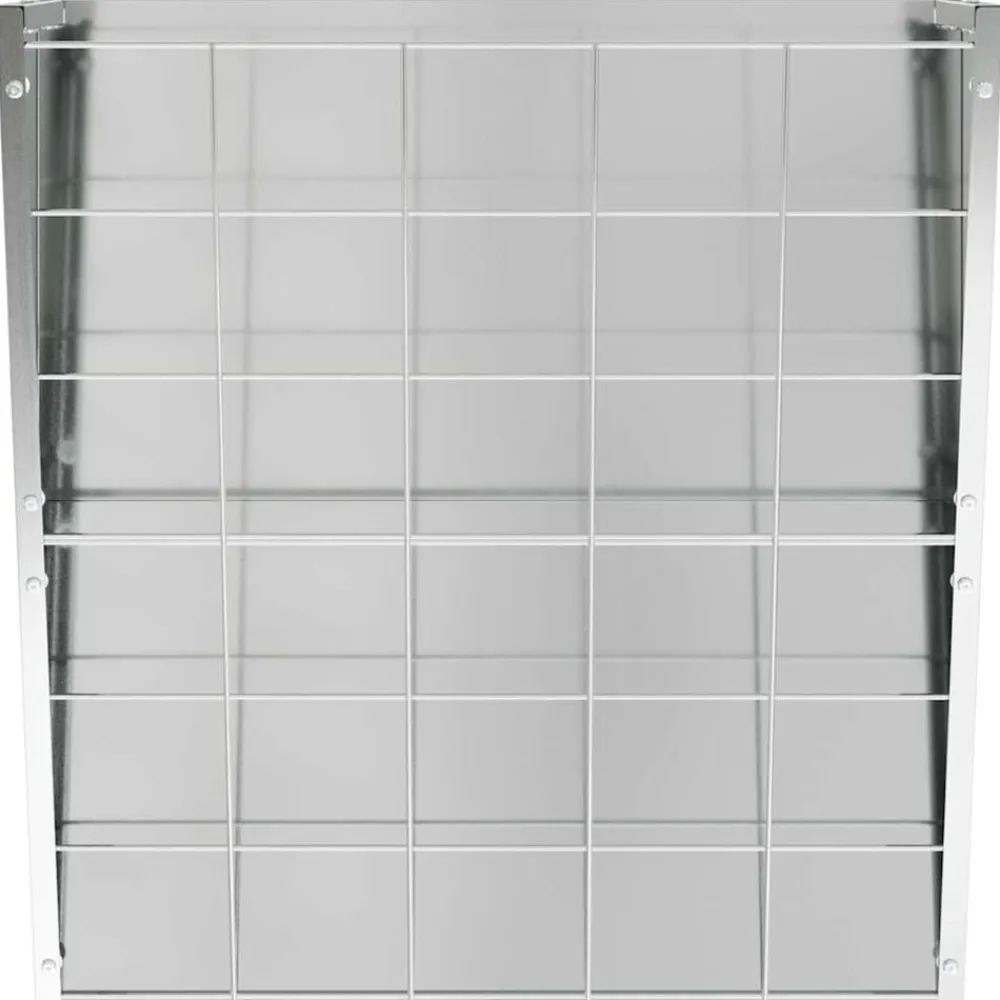 vidaXL Comedero para Heno Colgante Plateado 61 x 33 x 66 cm Acero galvanizado Discount