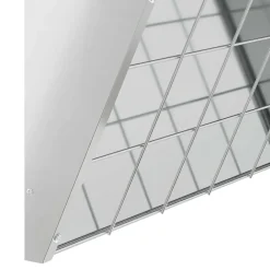 vidaXL Comedero para Heno Colgante Plateado 61 x 33 x 66 cm Acero galvanizado Discount