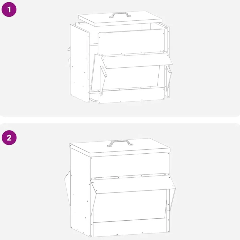 vidaXL Productos Para Mascotas-Comedero para pollos 40,5 x 45 x 41 cm