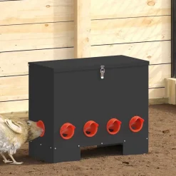 vidaXL Comedero para pollos 60,5 x 29 x 51 cm Negro Best