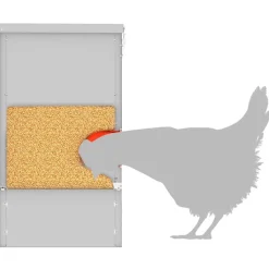 vidaXL Productos Para Mascotas-Comedero para pollos Plateado 40,5 x 25 x 38 cm