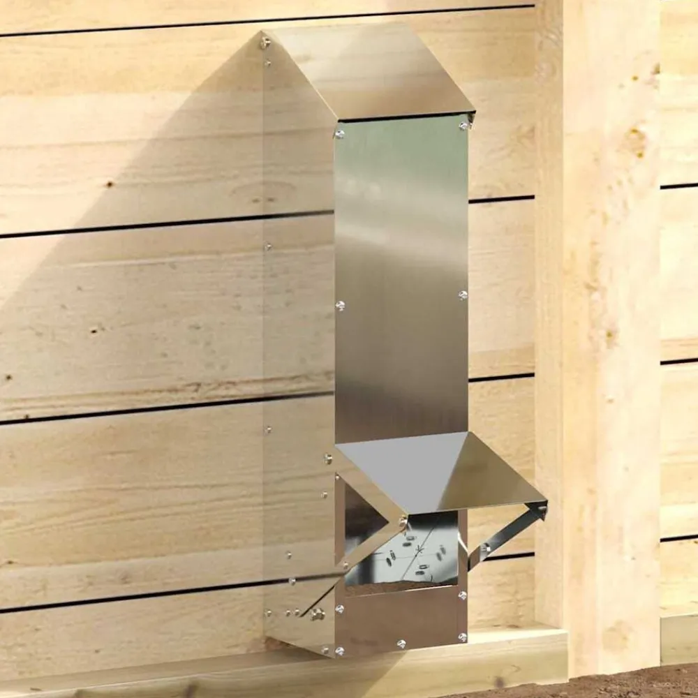 vidaXL Comedero para pollos Plateado 13 x 12 x 51 cm Acero galvanizado Best