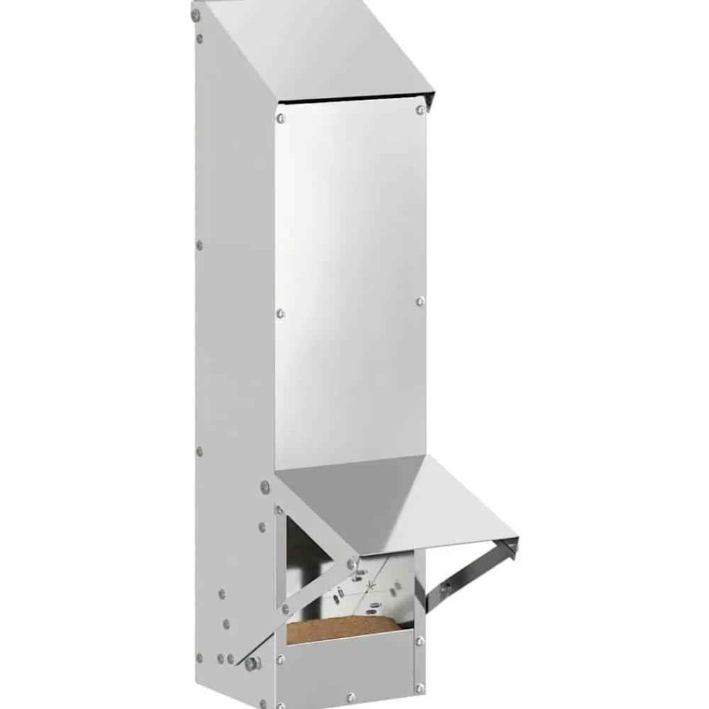 vidaXL Comedero para pollos Plateado 13 x 12 x 51 cm Acero galvanizado Best