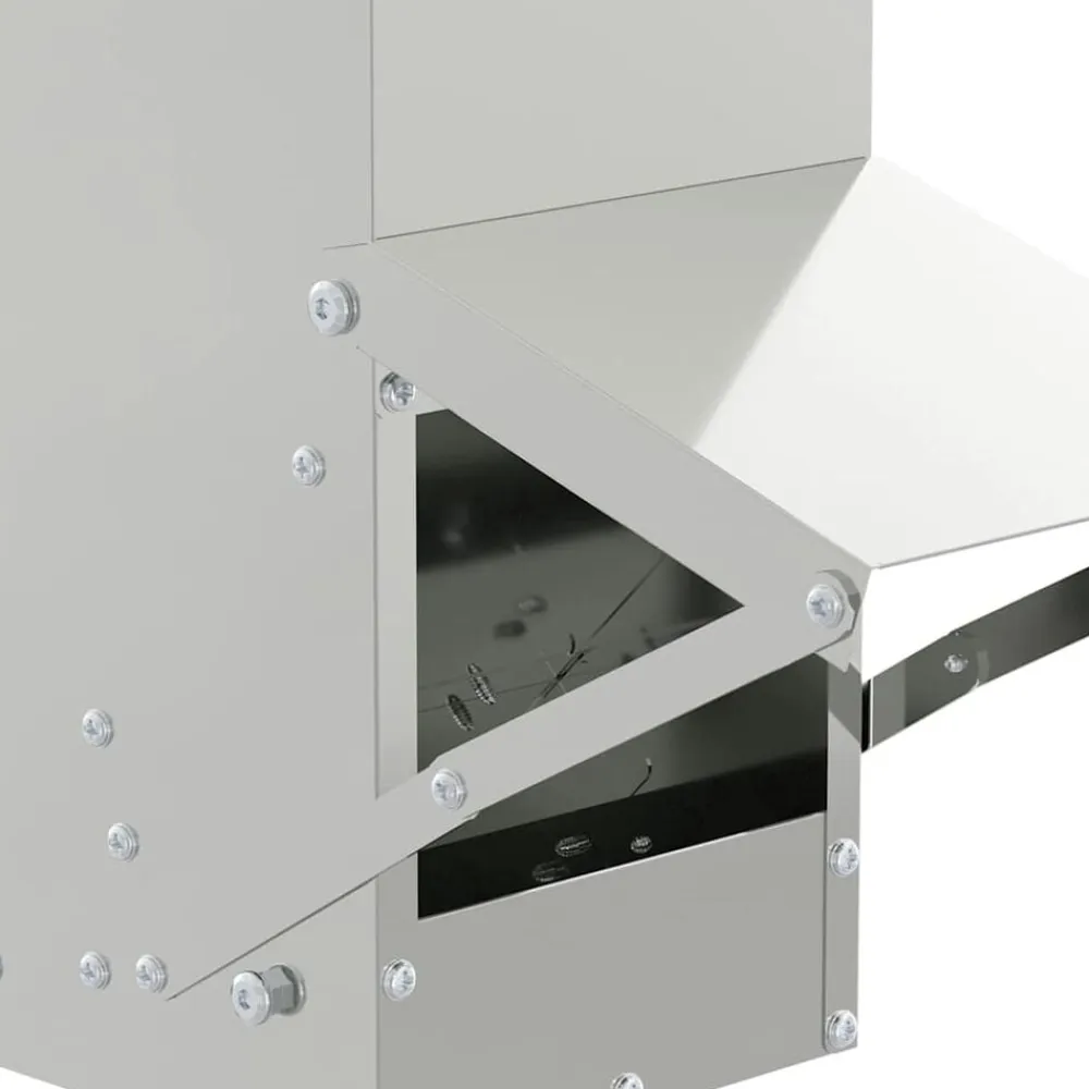 vidaXL Comedero para pollos Plateado 13 x 12 x 51 cm Acero galvanizado Best