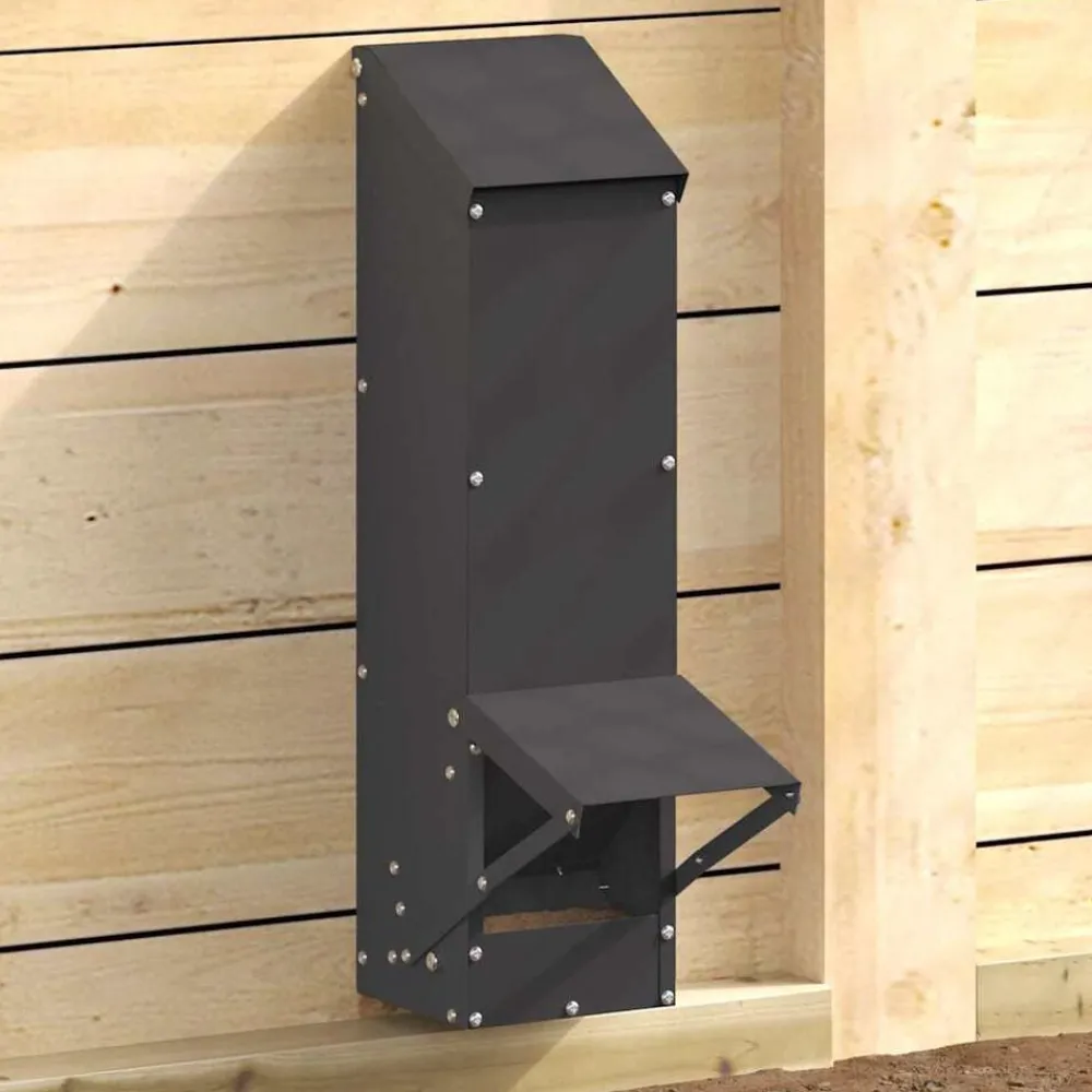 vidaXL Comedero para pollos 13 x 12 x 51 cm Negro Clearance
