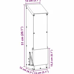 vidaXL Comedero para pollos 13 x 12 x 51 cm Negro Clearance