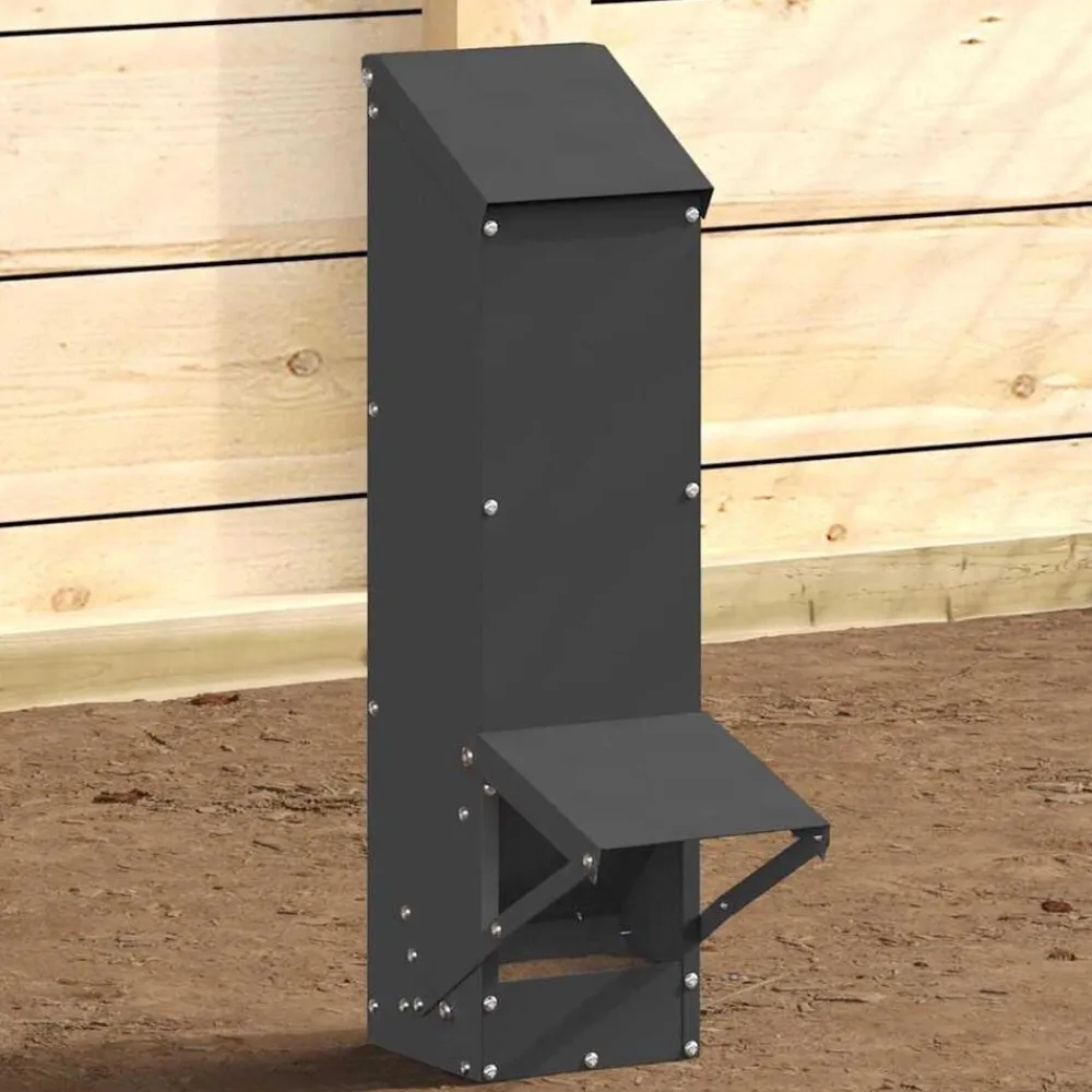 vidaXL Comedero para pollos 13 x 12 x 51 cm Negro Clearance