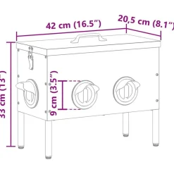 vidaXL Productos Para Mascotas-Comedero para pollos Plateado 41,5 x 20,5 x 33 cm