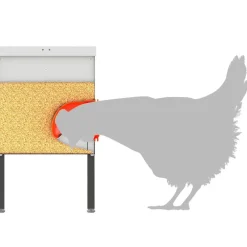 vidaXL Productos Para Mascotas-Comedero para pollos Plateado 41,5 x 20,5 x 33 cm