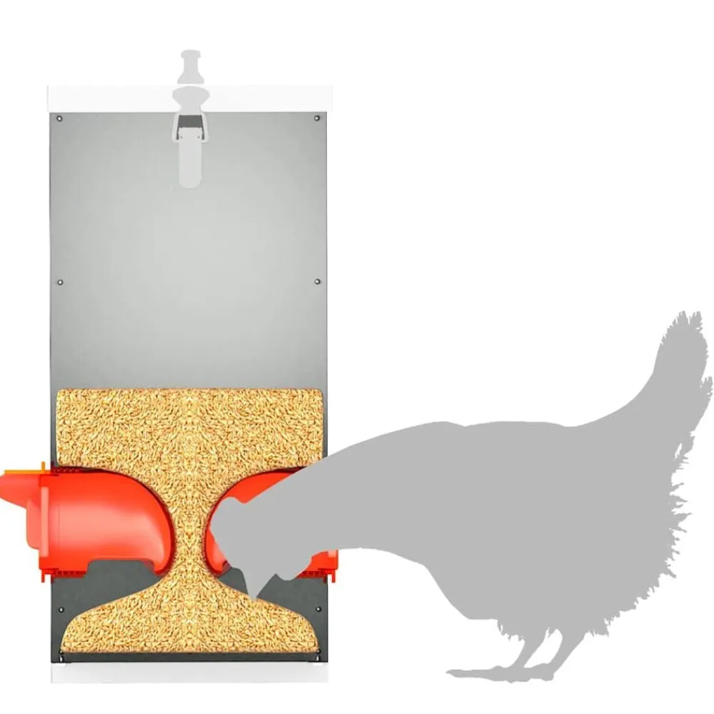vidaXL Comedero para pollos Plateado 32,5 x 20,5 x 43 cm Acero galvanizado Discount