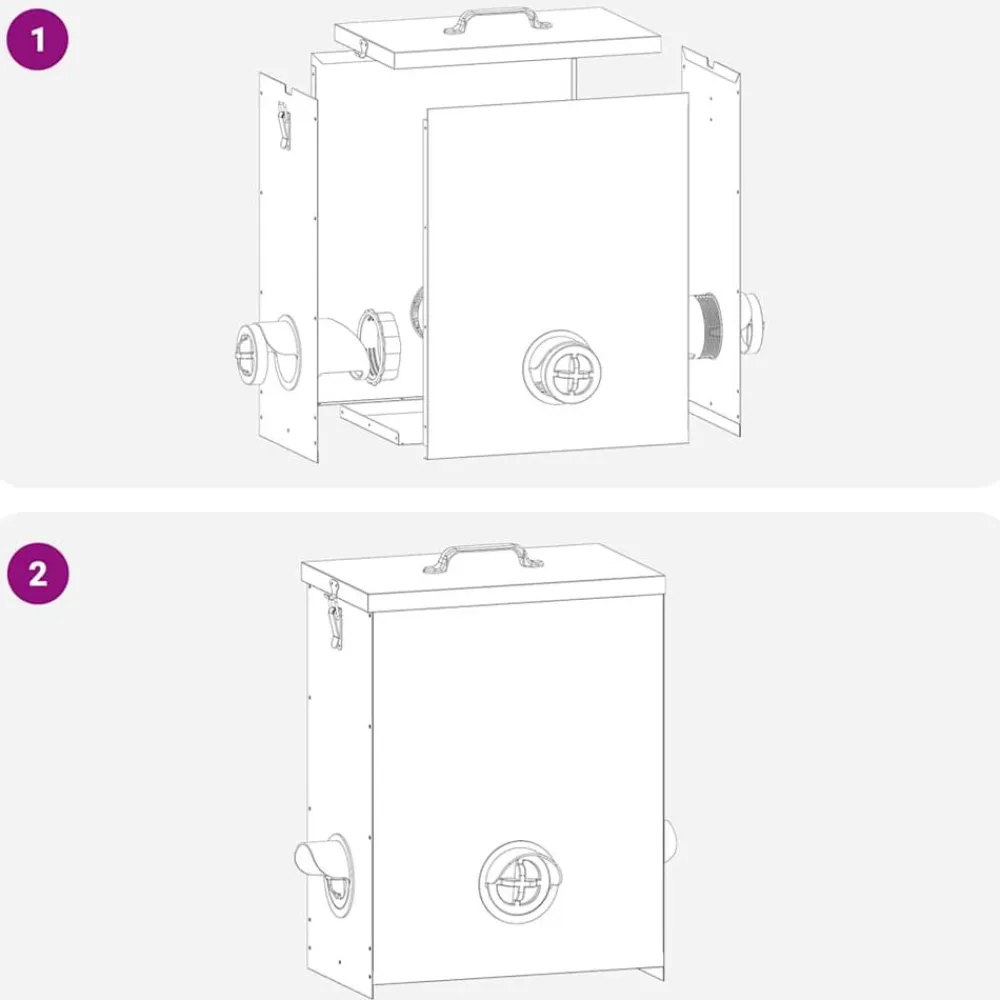 vidaXL Comedero para pollos Plateado 32,5 x 20,5 x 43 cm Acero galvanizado Discount