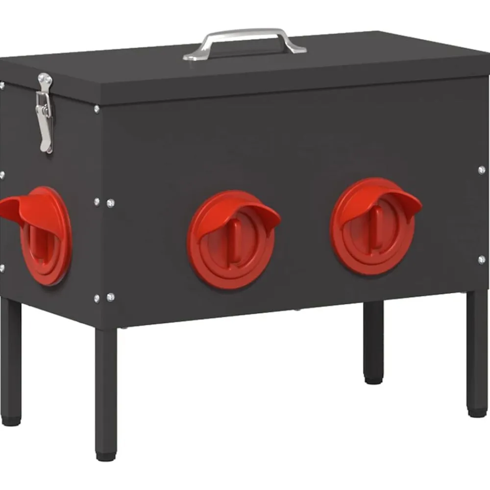 vidaXL Comedero para pollos 41,5 x 20,5 x 33 cm Negro New