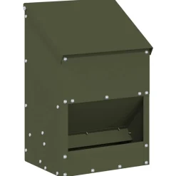 vidaXL Comedero para pollos 21 x 16 x 33 cm Verde oliva Discount
